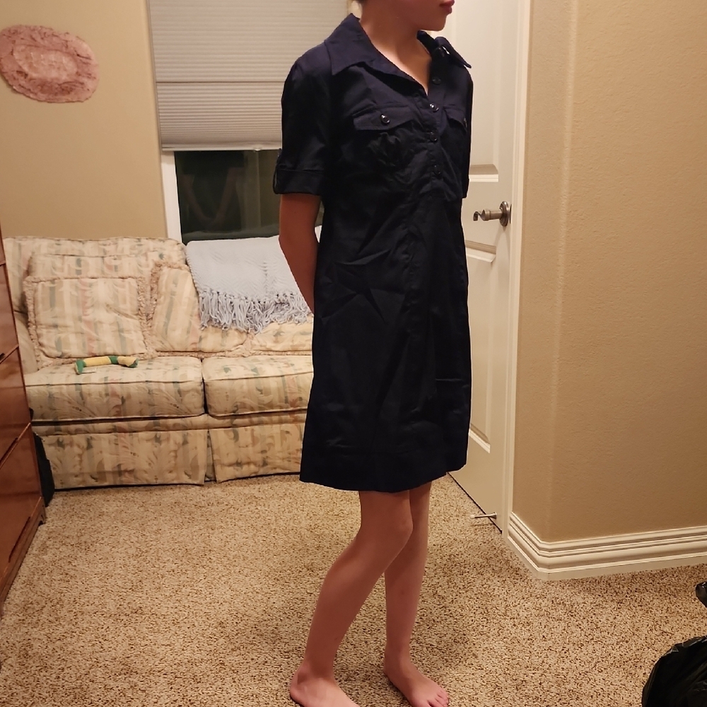 Navy Blue Shirt Dress